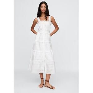 NWT Gap × DÔEN White Eyelet Midi Dress - Small